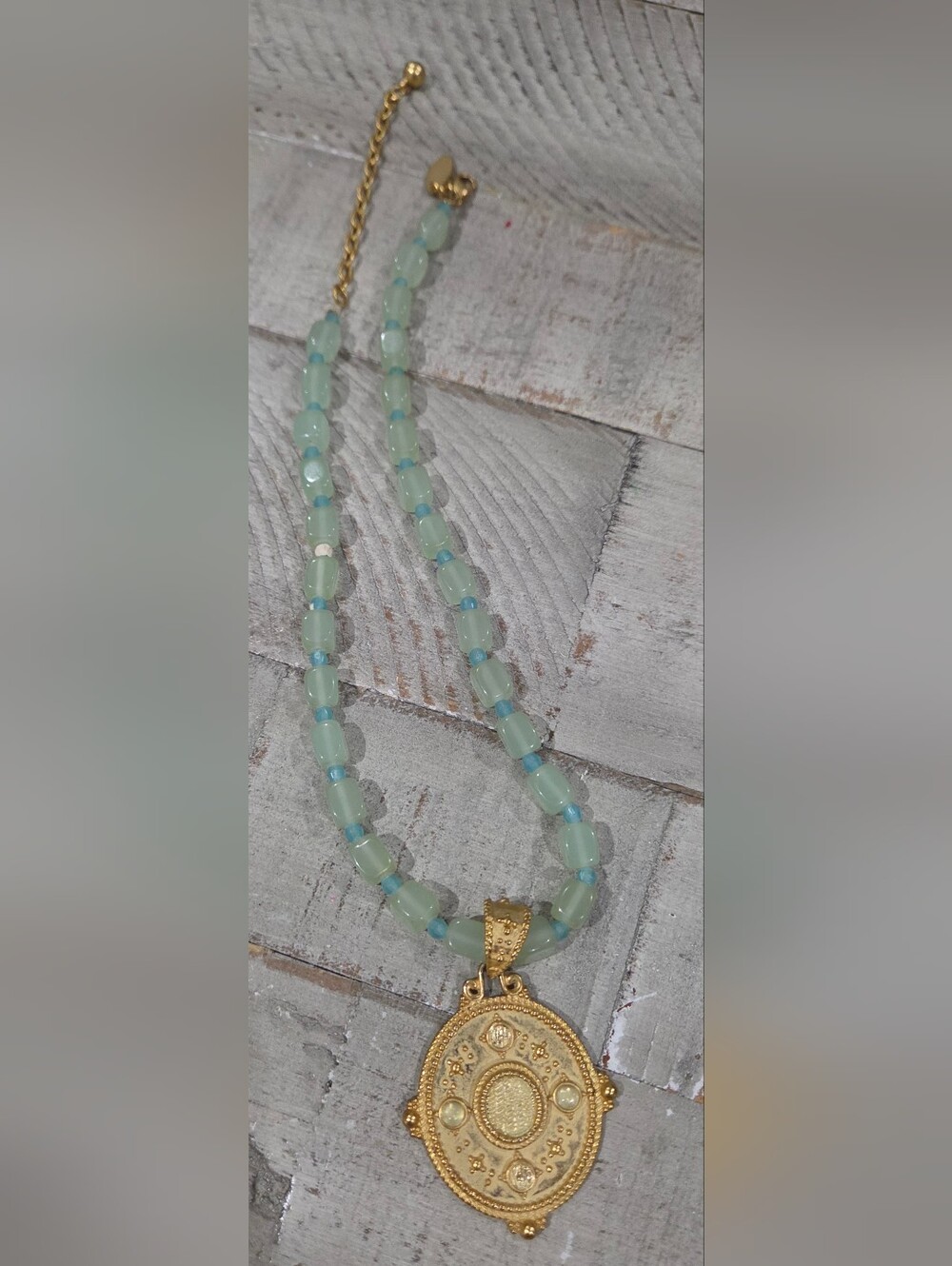 Vintage Style George Goldtone Medallion Pendant Necklace